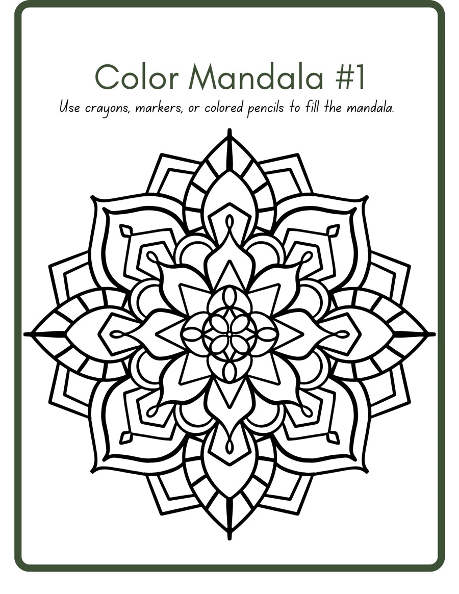 Art Therapy Worksheets - Ingrained Recovery - Mandala Coloring Books for Adults -1