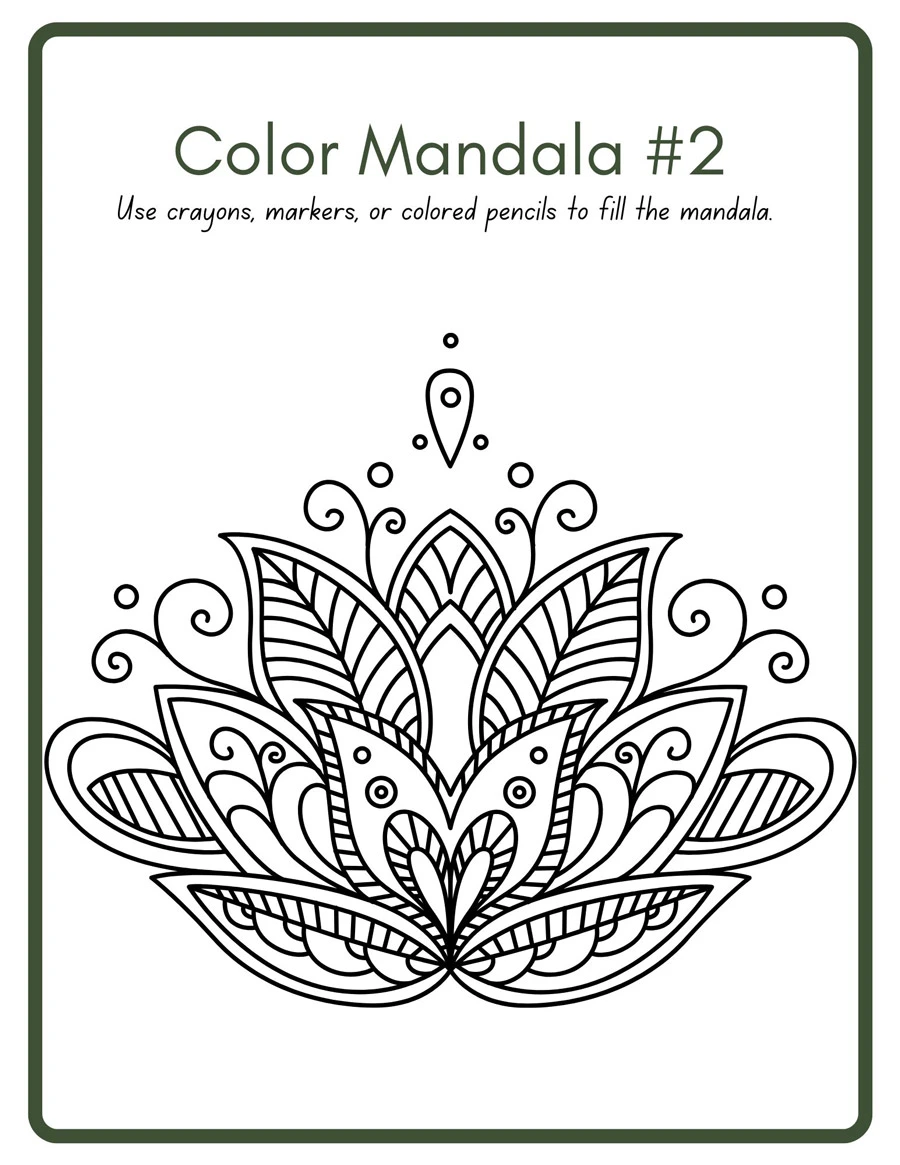 Art Therapy Worksheets - Ingrained Recovery - Mandala Coloring Books for Adults -2