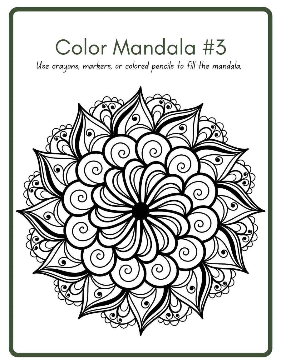 Art Therapy Worksheets - Ingrained Recovery - Mandala Coloring Books for Adults - 3