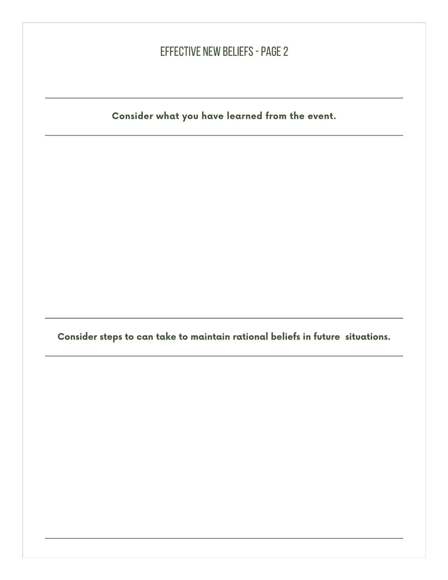 REBT Therapy Worksheets - Ingrained Recovery