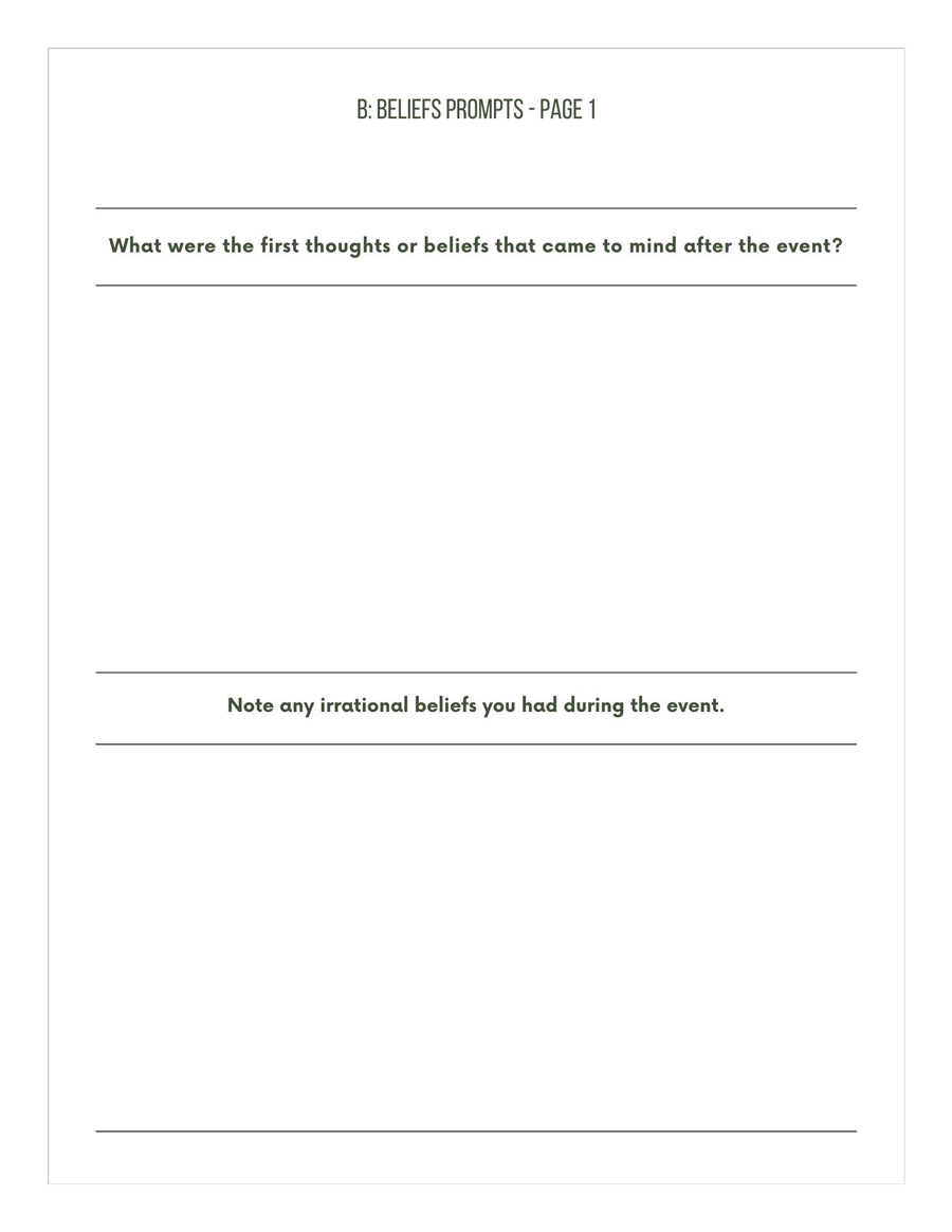 REBT Therapy Worksheets - Ingrained Recovery