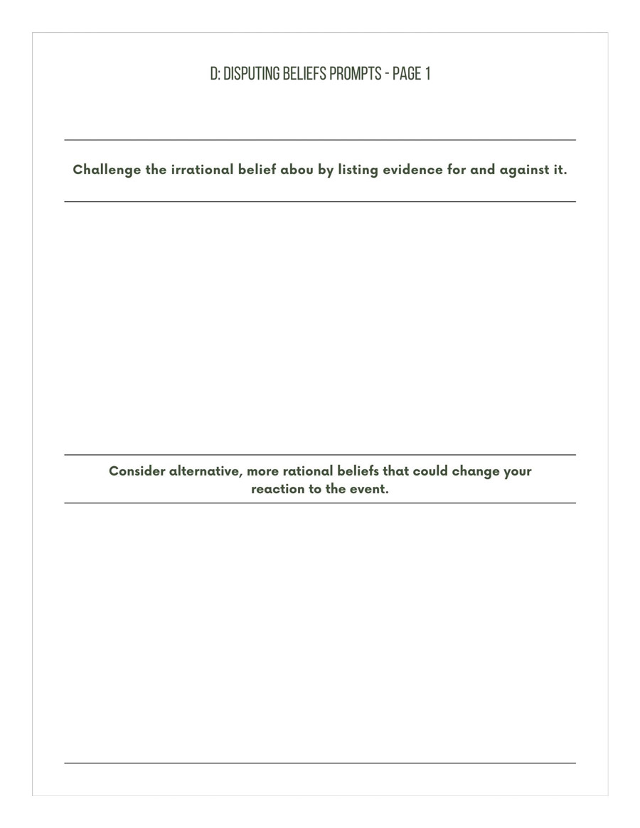 REBT Therapy Worksheets - Ingrained Recovery