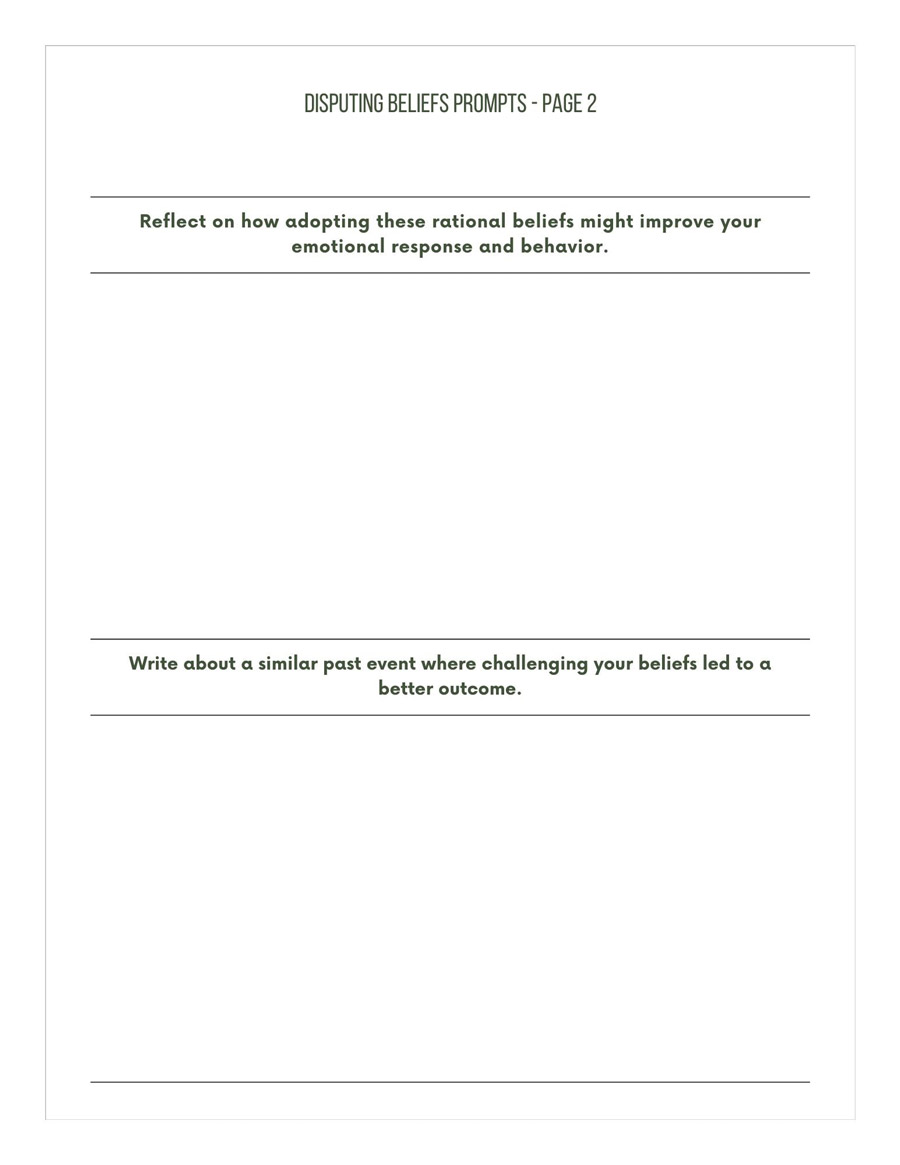 REBT Therapy Worksheets - Ingrained Recovery