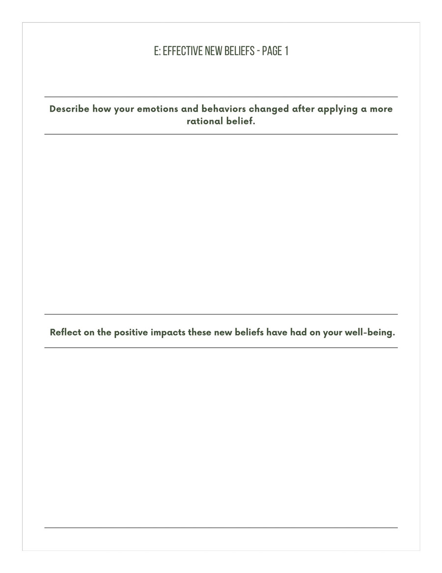 REBT Therapy Worksheets - Ingrained Recovery