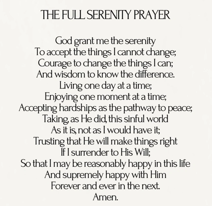 The Serenity Prayer Printable Guide - Ingrained Recovery