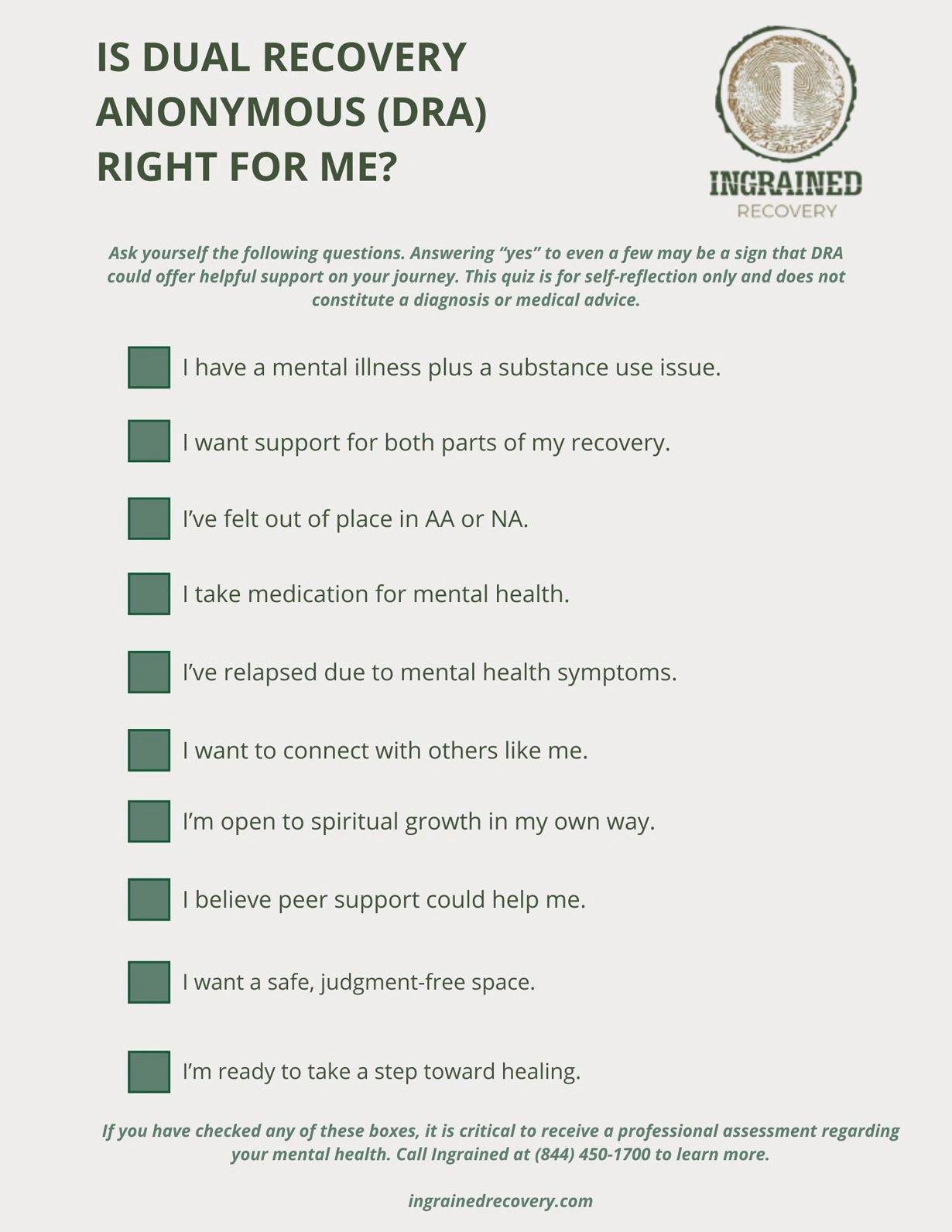 Dual Recovery Anonymous Quiz - Ingrained Recovery