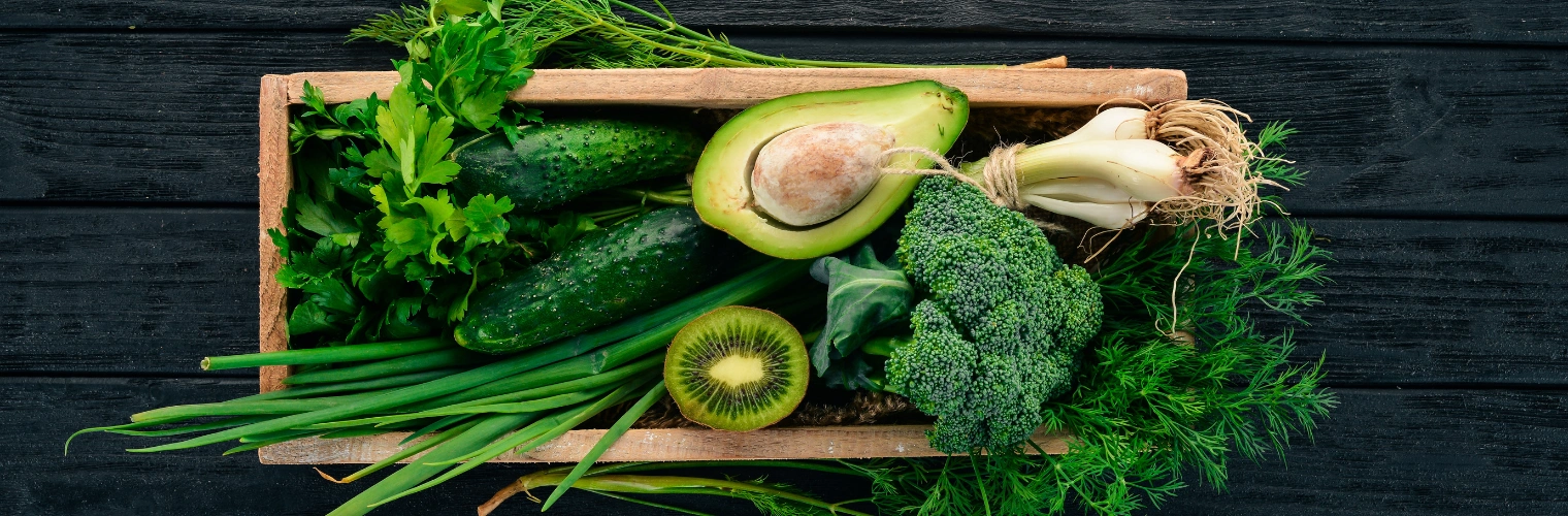 Foods That Reduce Alcohol Cravings - Ingrained Recovery Images of green vegetables and fruits - Foods That Reduce Alcohol Cravings - Ingrained Recovery