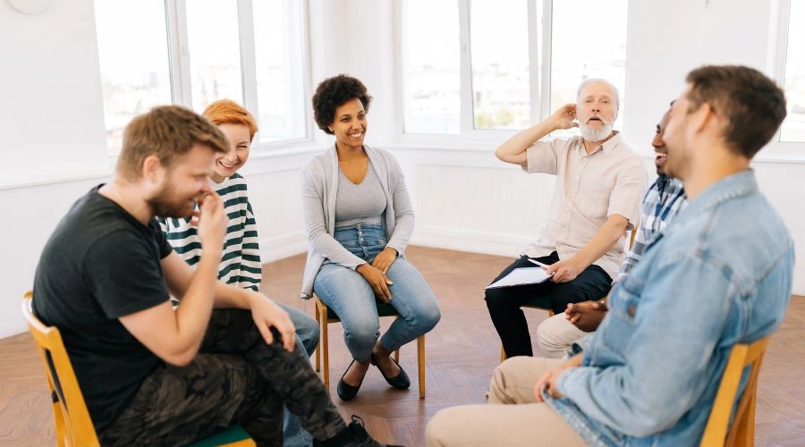 Image of Supportive group therapy helping individuals start their recovery journey