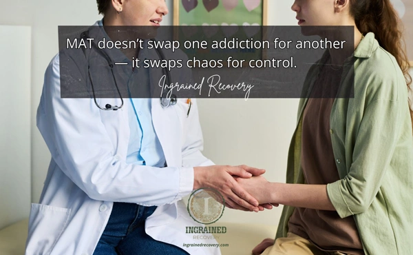 Image of a physician discussion MAT treatment with a patient - Methadone Clinic Atlanta Alternatives - Ingrained Recovery