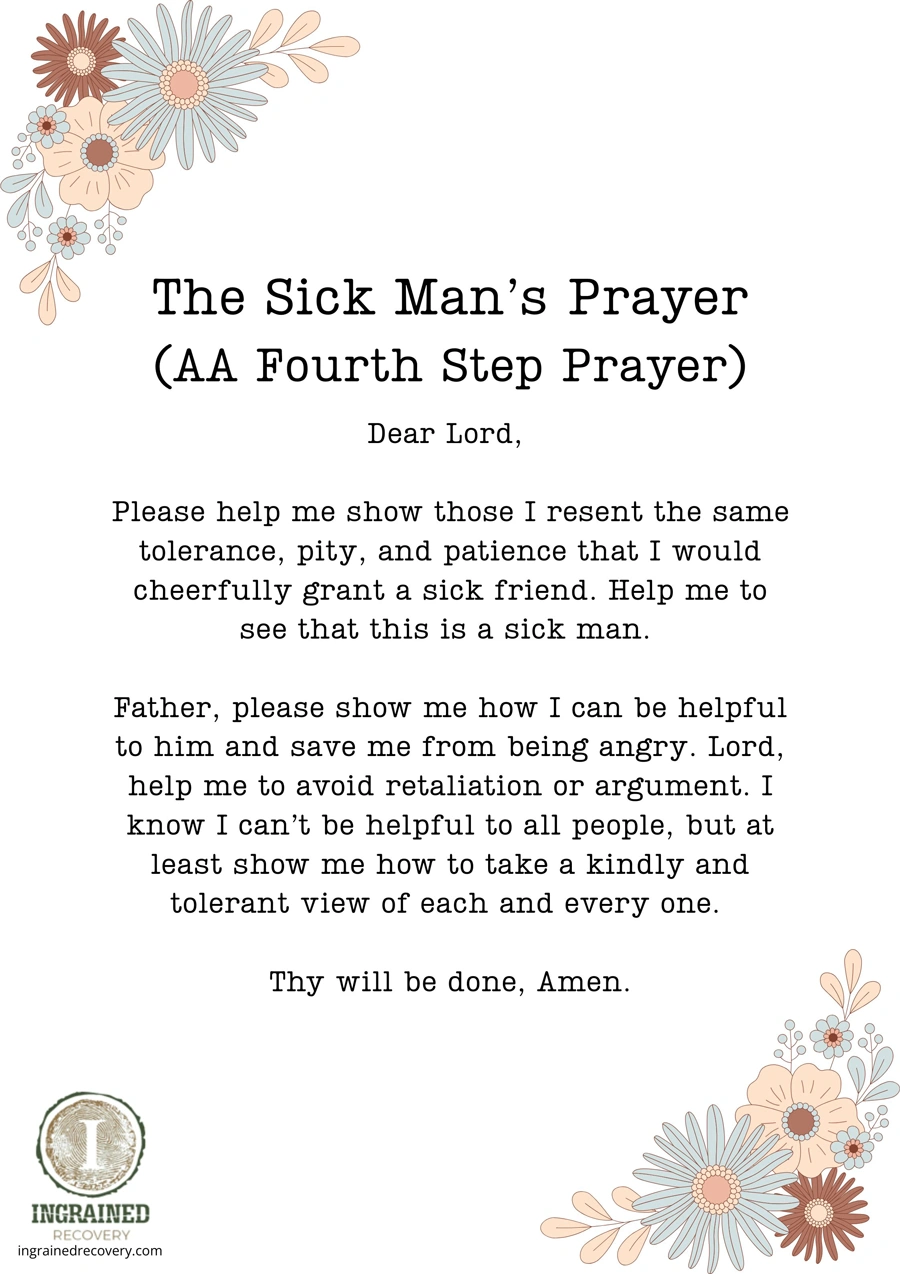 Sick Man's Prayer AA Big Book - Ingrained Recovery