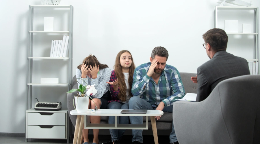 Family participating in therapy to support a loved one’s addiction recovery