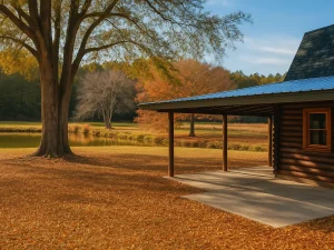 ingrained-recovery-autumn-colors-on-pond-and-outbuilding Autumn colors show off their hues at Ingrained Recovery in Georgia