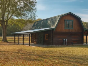 ingrained-storage-building-at-sunrise An outbuilding at Ingrained Recovery in Georgia at sunrise