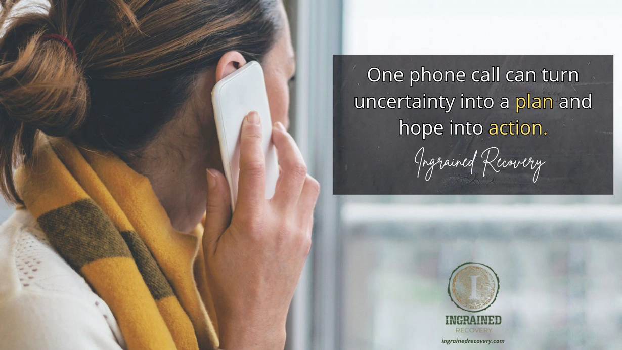 Alliant Drug Rehab and Alcohol Rehab Coverage - Ingrained Recovery Image of a person on the phone with Ingrained Recovery discussing her Alliant Drug Rehab and Alcohol Rehab Coverage