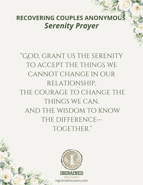 Recovering Couples Anonymous Adapted Serenity Prayer - Ingrained Recovery Recovering Couples Anonymous Adapted Serenity Prayer - Ingrained Recovery