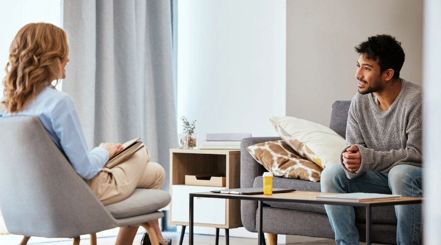 Image of rehab professionals coordinating addiction treatment plan for long term recovery