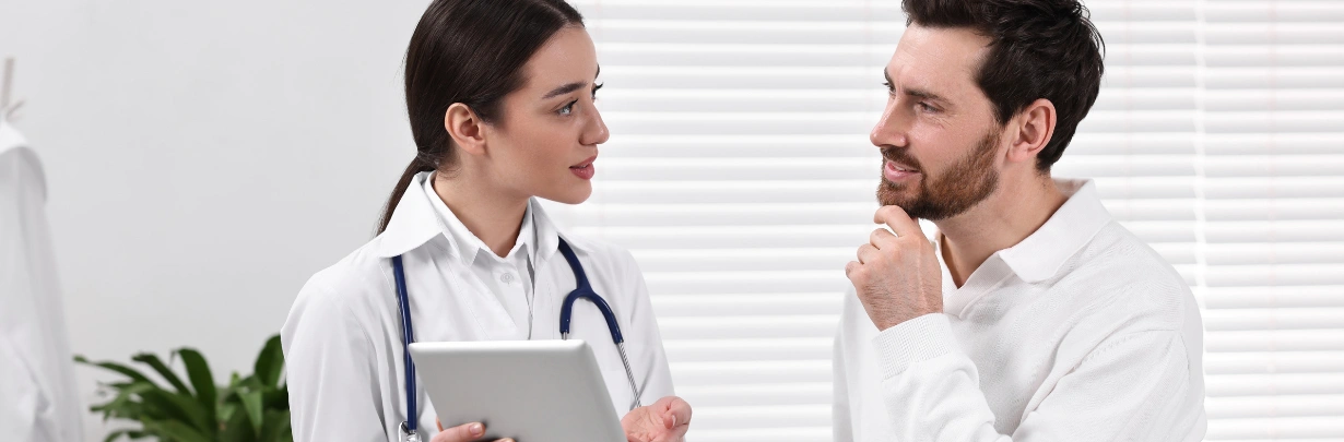 Image of a clinical team reviewing a treatment plan together Image of a clinical team reviewing a treatment plan together